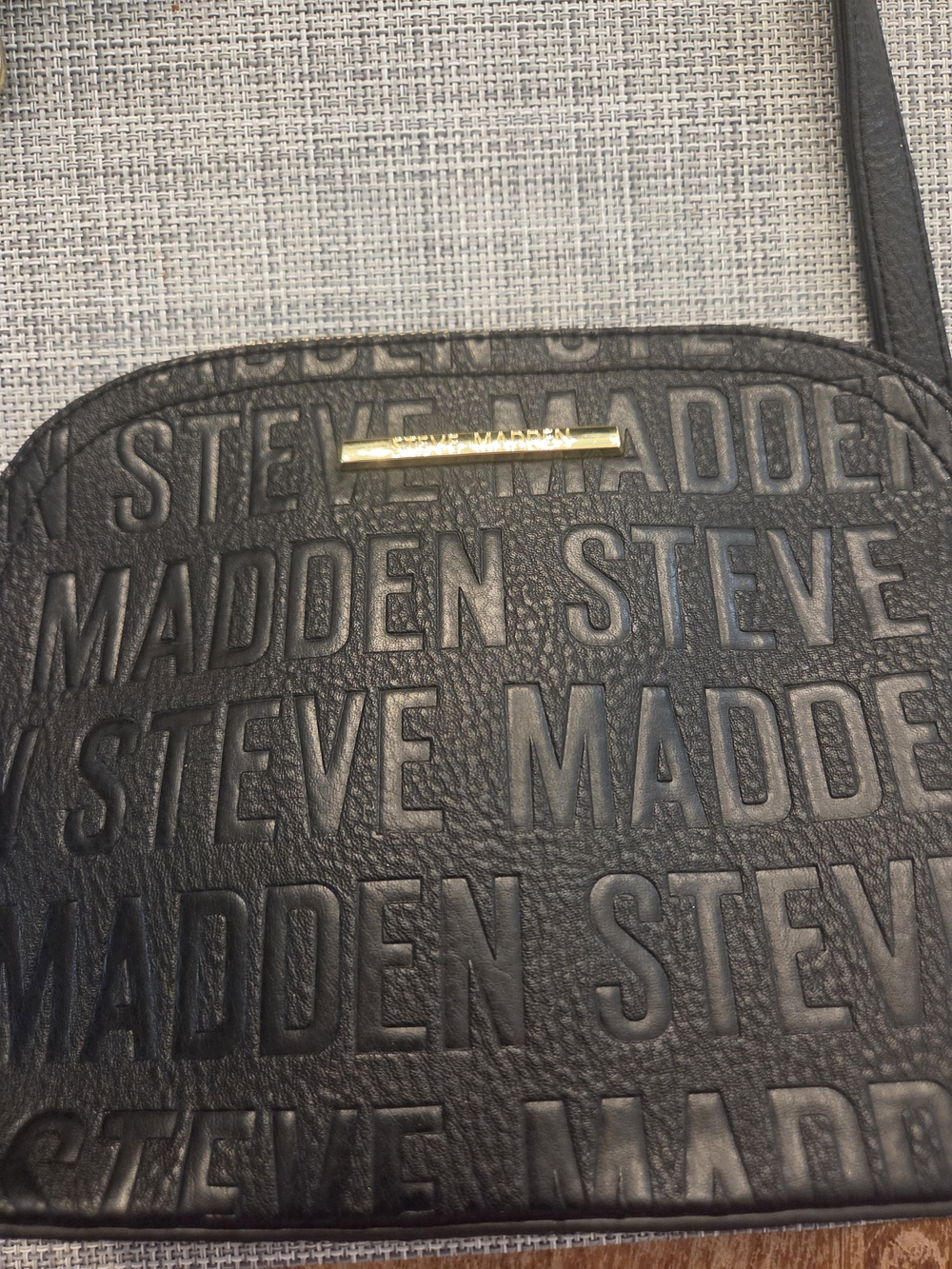 Steve Madden Black Embossed Crossbody Bag